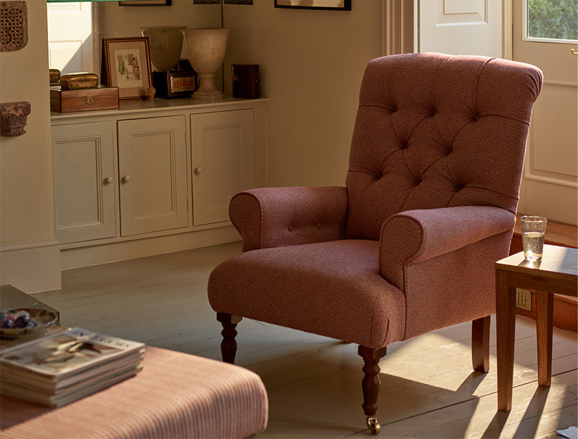 Chelsham Chair in Roxburgh Herringbone Paprika